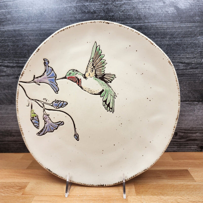 Ruby Throated Hummingbird Dinner and Salad Plate Set of 3 Embossed by Blue Sky