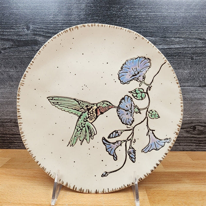 Ruby Throated Hummingbird Dinner and Salad Plate Set of 3 Embossed by Blue Sky