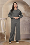 Ruffled Grey Maternity Pregnancy & Nursing Co-ord Set