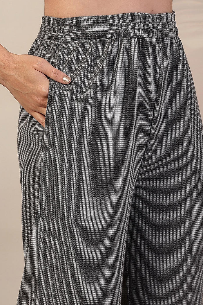 Maternity Pregnancy Ruffled Grey Maternity Nursing Co-Ord Set