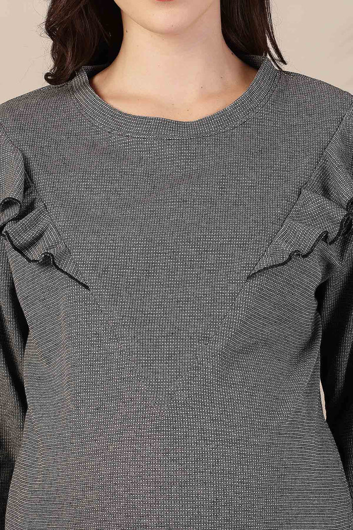Ruffled Grey Maternity Nursing Co-Ord Set - Ideal