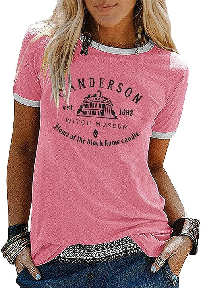 Sanderson Witch Museum Shirt for Women Black Flame Candle T-Shirt