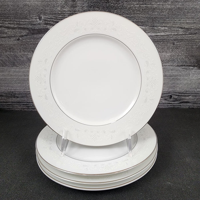 Sango Florence Salad Plate Set of 4 Gray Scrolls Japan 3646 Dishware 7 3/4"