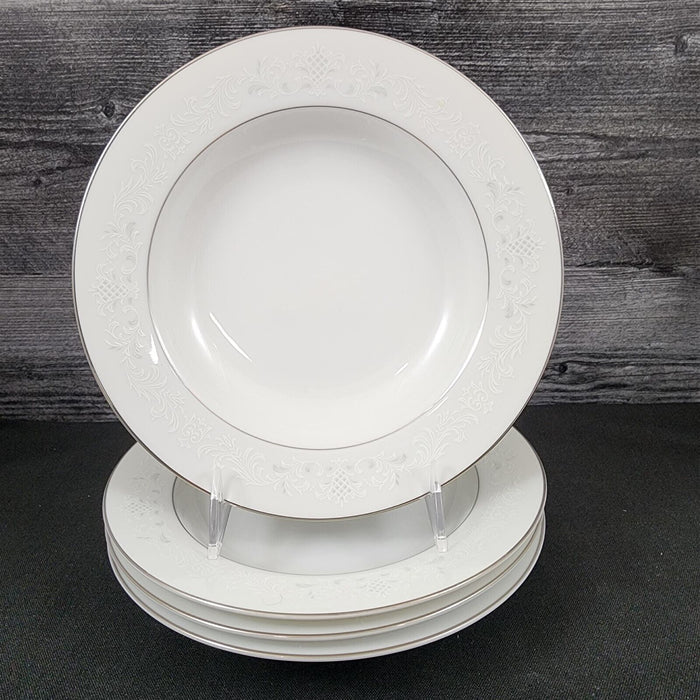Sango Florence Set of 4 Soup Coupe Bowl 8 1/2" Gray Scrolls Japan 3646 Dishware