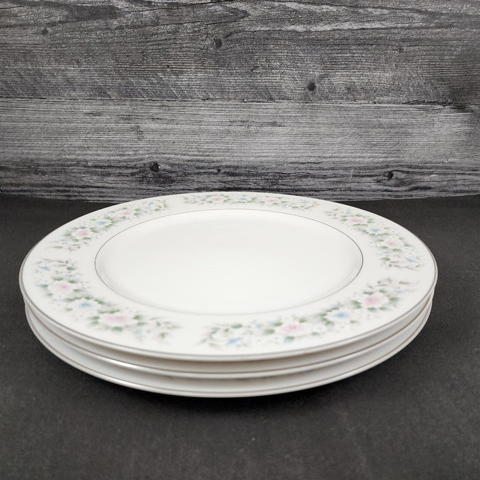 Sango Flower Garden Bread & Butter Plate 3 Set 6.5" Oxford Pink Blue Ceramic 535