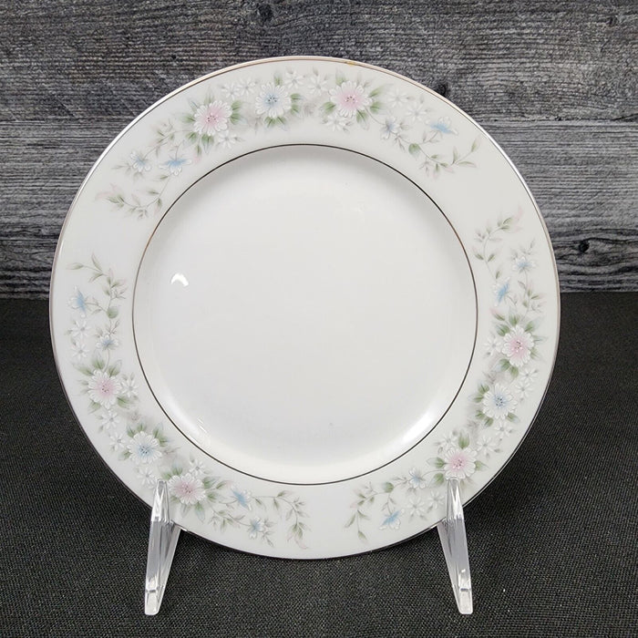 Sango Flower Garden Bread & Butter Plate 4 Set 6.5" Oxford Pink Blue Ceramic 535
