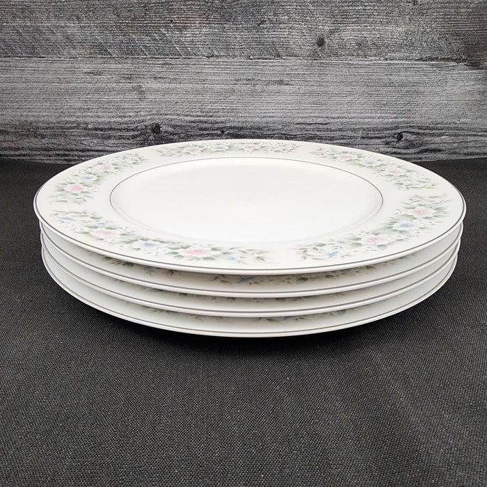 Sango Flower Garden Bread & Butter Plate 4 Set 6.5" Oxford Pink Blue Ceramic 535
