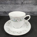 Sango Flower Garden Saucer & Tea Cup Coffee Mug Oxford Pink Blue Ceramic 535
