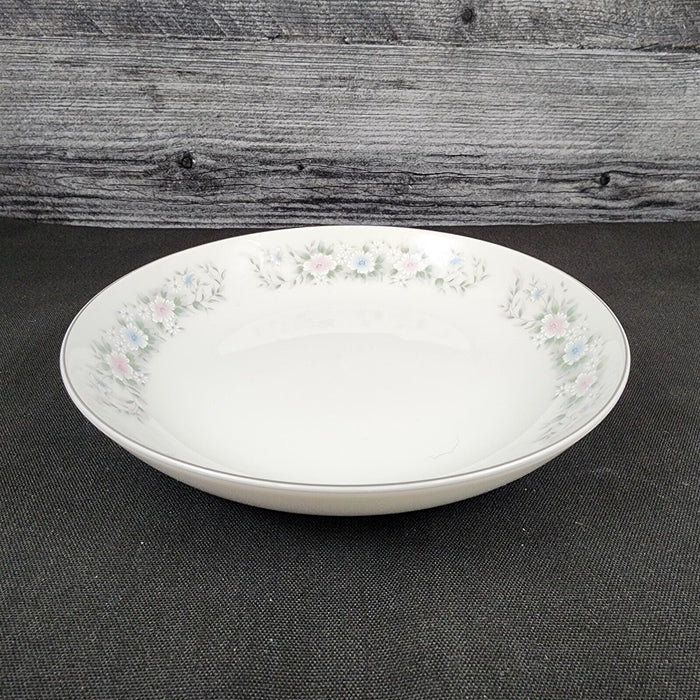 Sango Flower Garden Set of 4 Soup Coupe Bowl 7 5/8" Oxford Pink Blue Ceramic 535