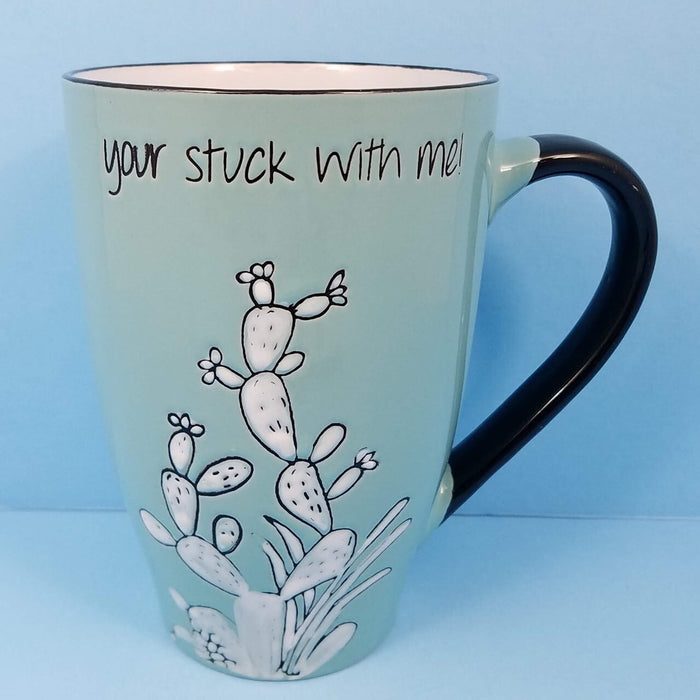 Sanora Cactus Sayings Coffee Mug Cup by Blue Sky Ceramic 21oz U Pick the Saying