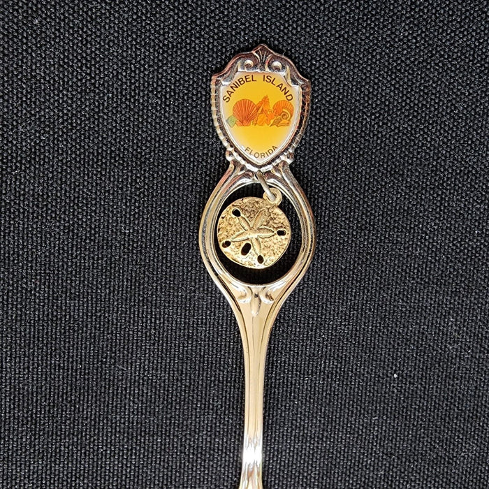 Santibel Island Florida with Sand Dollar Collector Souvenir Spoon 4.5" (11cm)