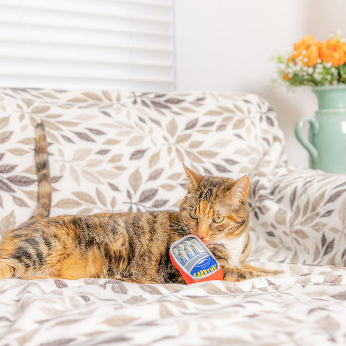 Cat with Sardine Tin Cat Toy.