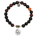 Sardonyx Stone Bracelet with Cardinal Sterling Silver Charm