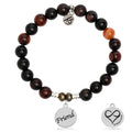 Sardonyx Stone Bracelet with Friend Sterling Silver Charm