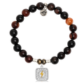 Sardonyx Stone Bracelet with Lightning Bolt Sterling Silver Charm