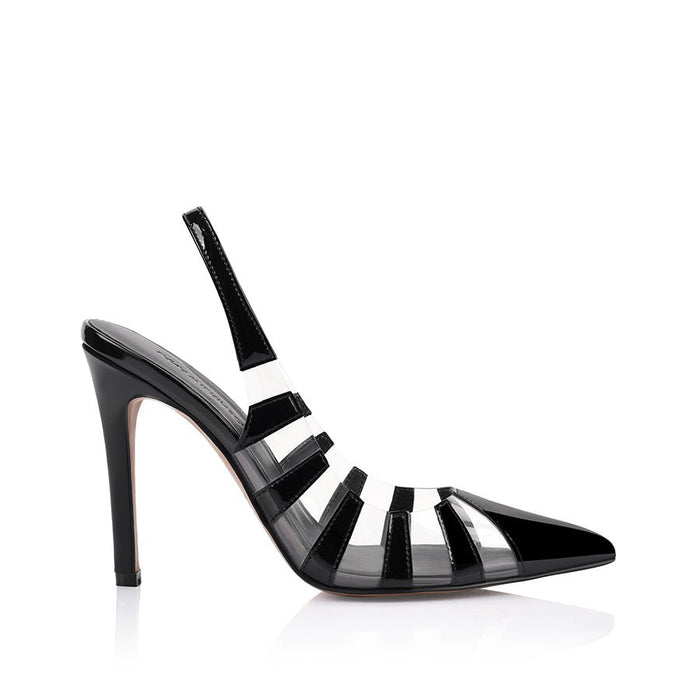 Sasha Black Vinylite and Black Patent - SODA Fashion Haus
