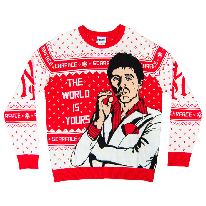 Scarface the World is Yours Tony Montana Ugly Christmas Sweater
