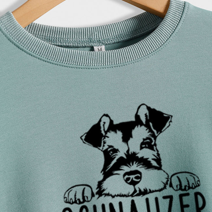 SCHNAUZER MOM Round Neck Letter Women's Sweatshirt Print Loose Long Sleeve
