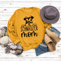 SCHNAUZER MOM Round Neck Letter Women's Sweatshirt Print Loose Long Sleeve