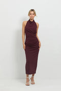 Scorched Midi in Cherry - SODA Fashion Haus