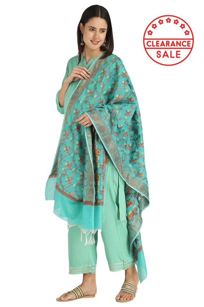 Pregnancy Sea Green Banarasi Dupatta