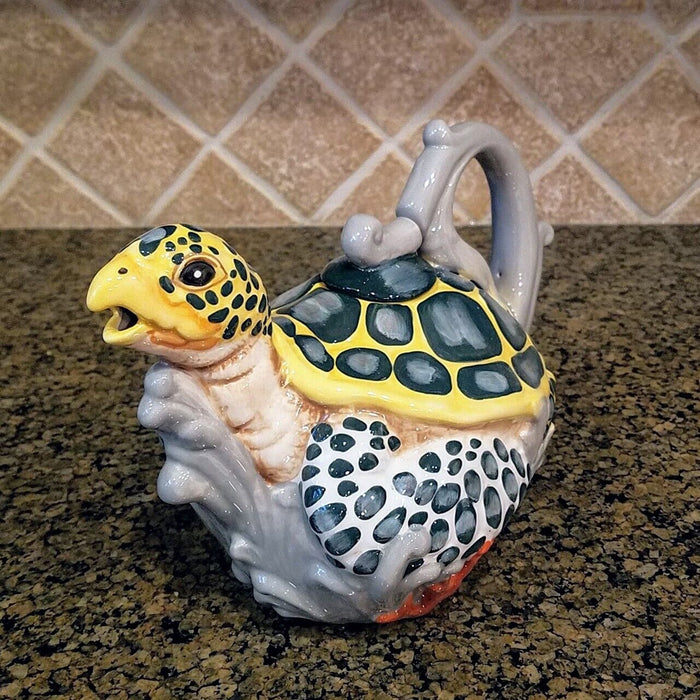 Sea Turtle Teapot by Blue Sky and Heather Goldminc Ceramics Animal Tea Pot