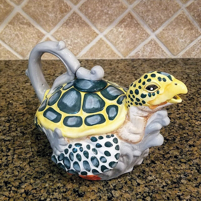 Sea Turtle Teapot by Blue Sky and Heather Goldminc Ceramics Animal Tea Pot