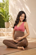 Seamless Adaptable Bump Support Brown Maternity Legging