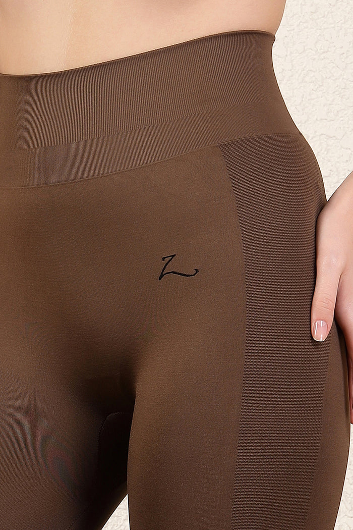 Brown Postpartum Legging; suitable for body recovery and support.