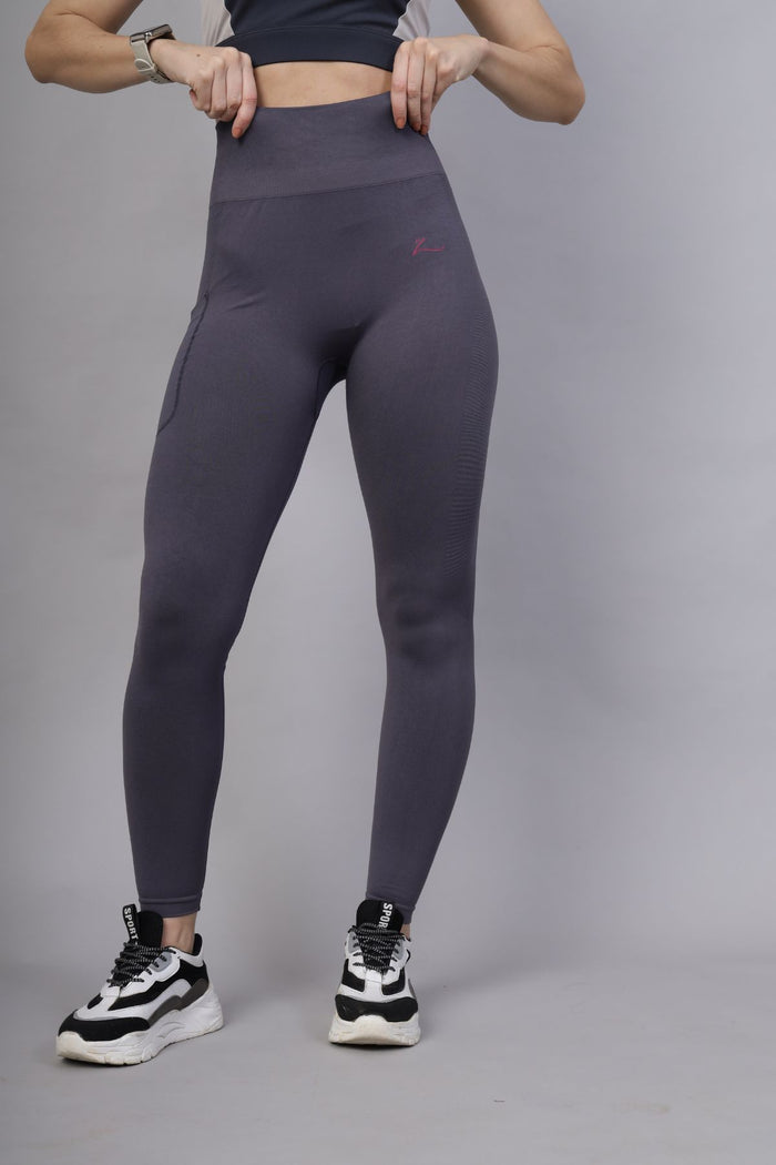 Grey Postpartum Leggings; garment provides light compression for postpartum recovery.