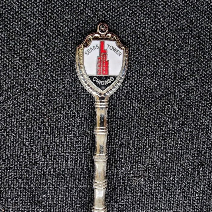 Sears Tower Chicago Illinois Collectible Travel Souvenir Spoon 4.5" 11cm Vintage