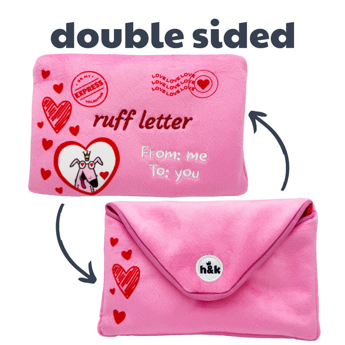 Dog with Seek 'n Treat Ruff Letter Dog Toy (Double-Sided).