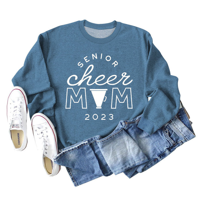 Blue sweater (white font) / S
