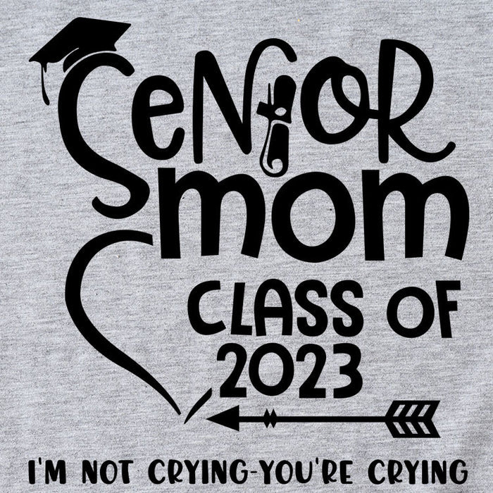 Senior Mom Class Letter Fashion Ladies Crewneck Short Sleeve T-Shirt