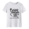 Senior Mom Class Letter Fashion Ladies Crewneck Short Sleeve T-Shirt