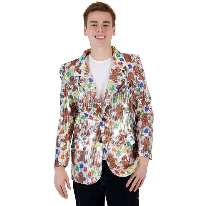 Sequin Gingerbread Man Blazer Jacket-tvso