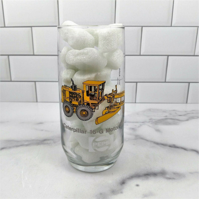 Set of 4 12oz Pepsi Cola Holt Caterpillar Drinking Glasses Motor Grader