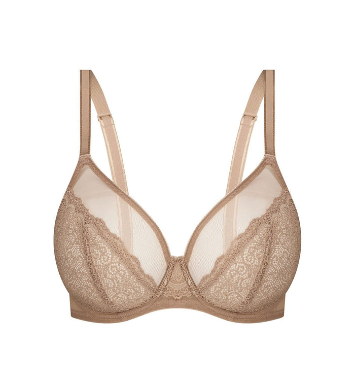 BEIGE TRIUMPH SHEER MINIMISER BRA