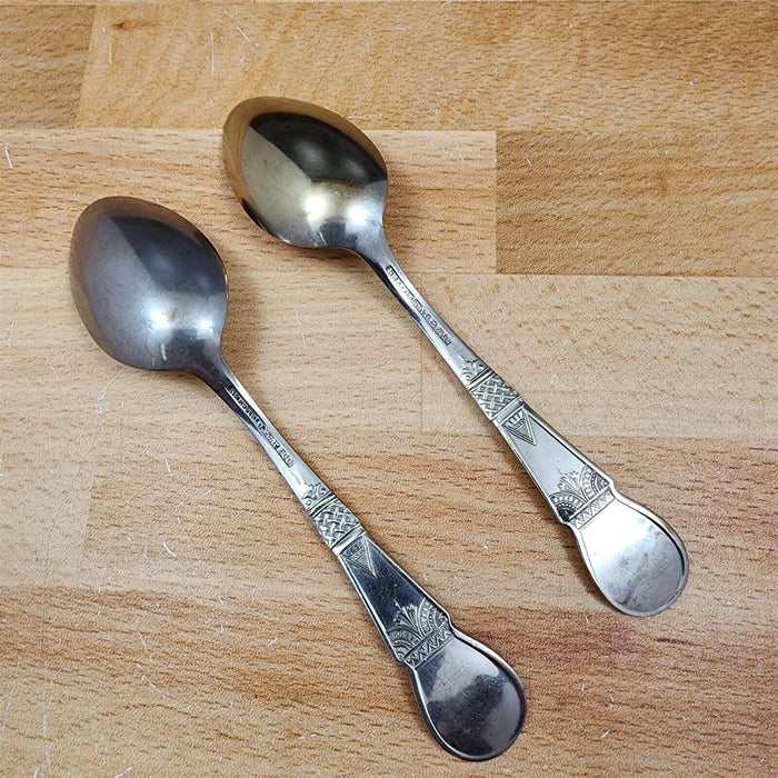 Shefield Plate Sunflower Design Set of 2 Spoon Silverplated Flatware 6 in (15cm)