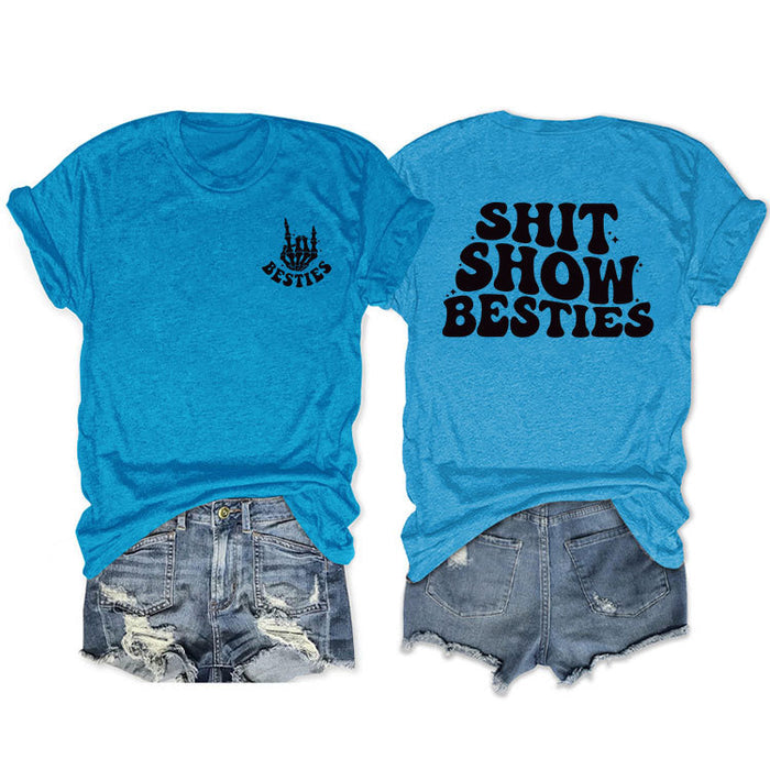 Lake blue front chest (black color) / S