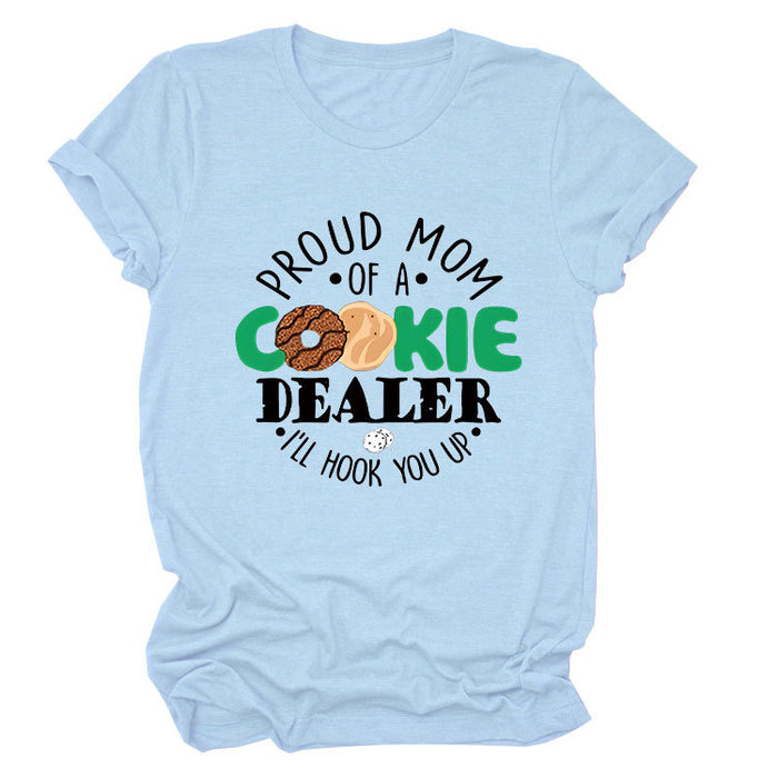 Short Sleeve Proud Mom of A Cookie Fashion Summer T-shirt