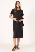 Signature Jacquard Rib Zipless Feeding Dress - Black