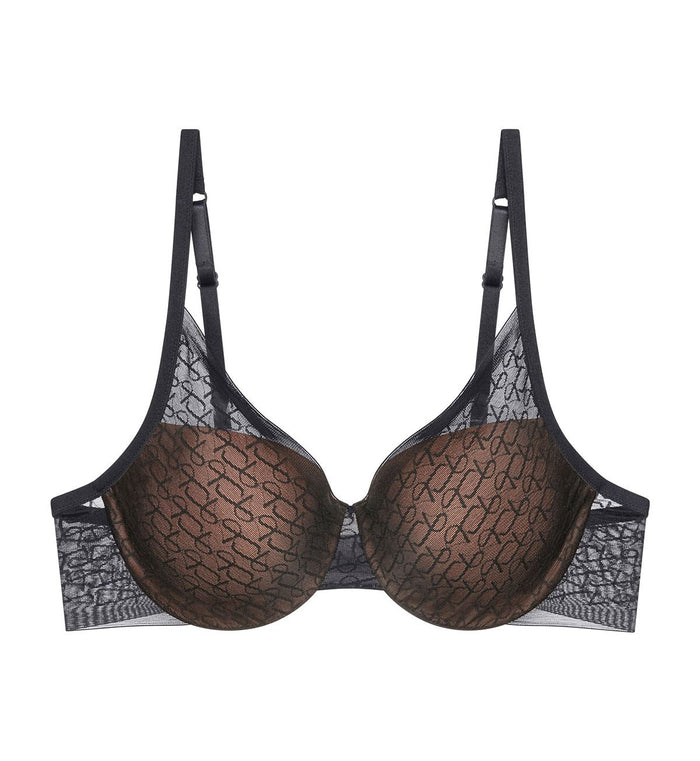 BLACK TRIUMPH SIGNATURE SHEER WIRED PADDED BRA