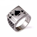 Silver Spades Poker Ring