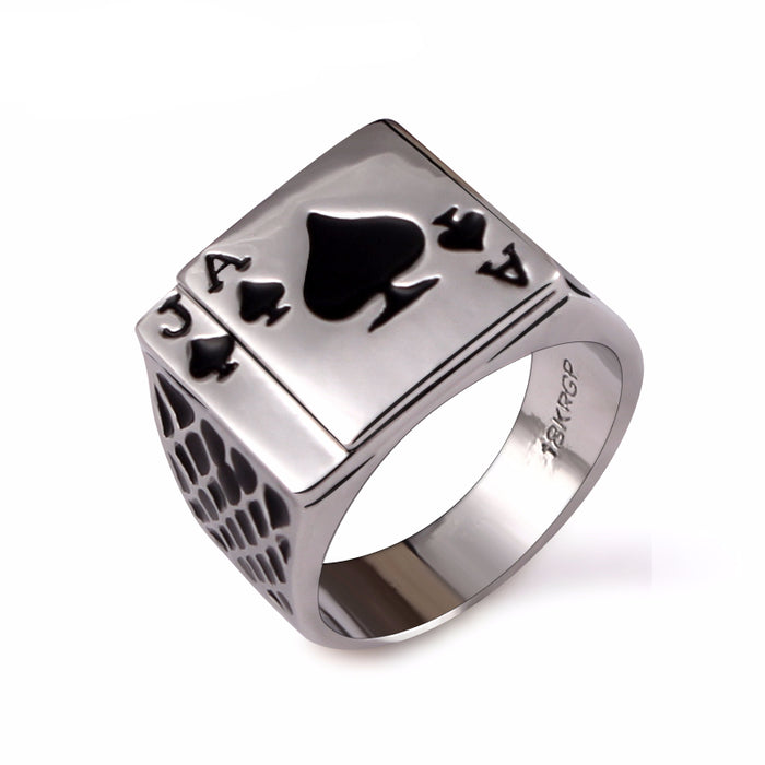 Silver Spades Poker Ring