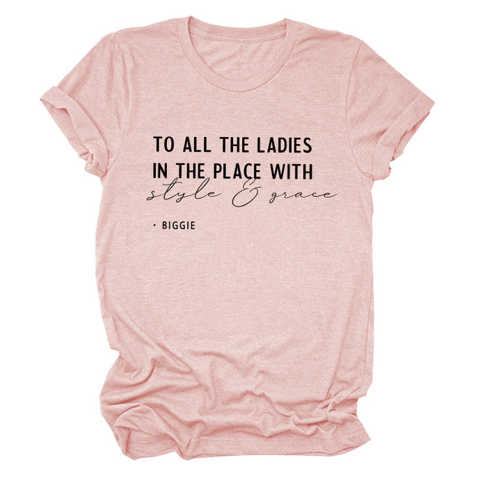 Pink (black font) / S