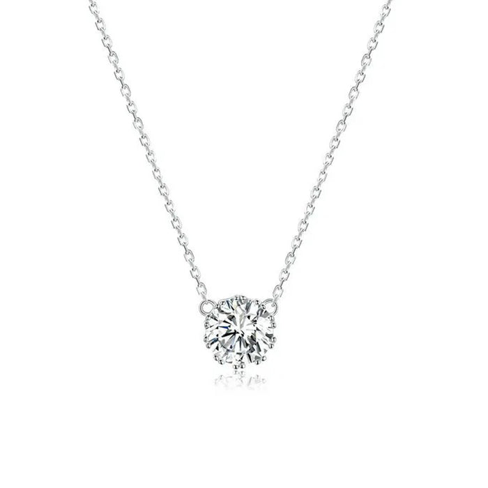 Simple Minimalist Short Necklace for Women 925 Sterling Silver Clear Cubic Zircon Chain Necklaces Wedding Jewelry
