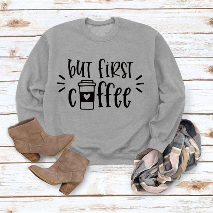 Grey sweater (black font) / S