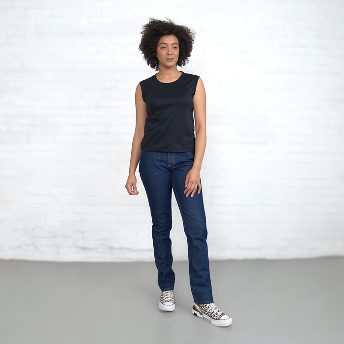 Sleeveless Crop - Black Supima