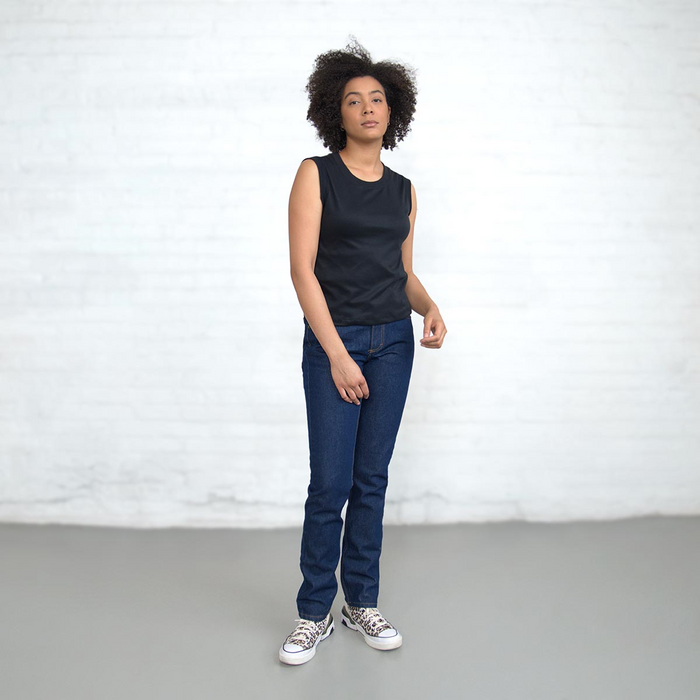 Sleeveless Crop - Black Supima